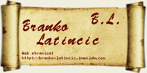 Branko Latinčić vizit kartica